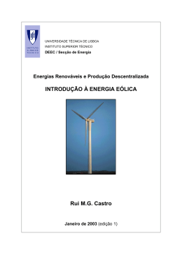Energias Renov&aacute;veis e Produ&ccedil;&atilde;o Descentralizada