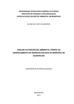 an&aacute;lise da percep&ccedil;&atilde;o ambiental frente ao gerenciamento