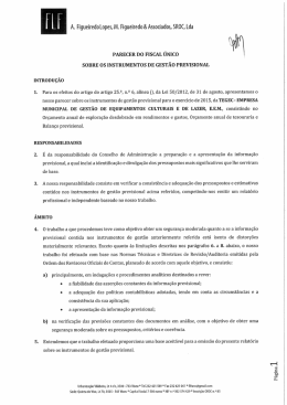 Parecer sobre Instrumentos de Gestão Previsionais 2015