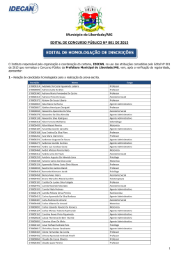 edital de homologa&ccedil;&atilde;o de inscri&ccedil;&otilde;es