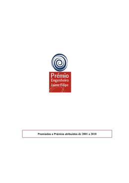 Premiados e Prémios atribuídos de 2001 a 2013