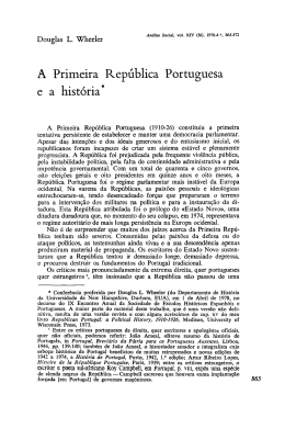 A Primeira República Portuguesa e a história*