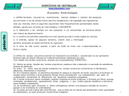 EXERC&Iacute;CIOS DE VESTIBULAR www.planetabio.com