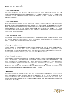 Din&acirc;micas para Quebra-Gelo