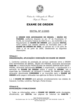 EXAME DE ORDEM - Ordem dos Advogados do Brasil