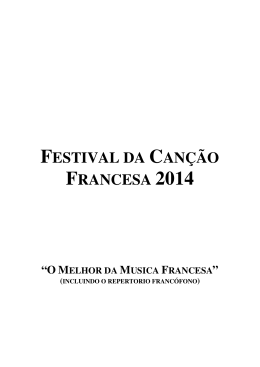 FESTIVAL DA CANÇÃO FRANCESA 2014