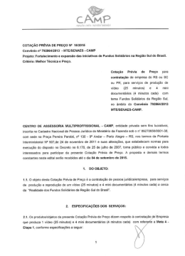 Edital Contrata&ccedil;&atilde;o de Empresa Produ&ccedil;&atilde;o de V&iacute;deos