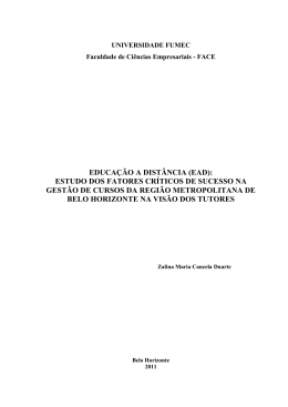 (EaD): estudo dos Fatores Cr&iacute;ticos de Sucesso