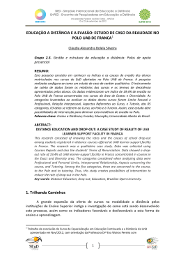 EDUCA&Ccedil;&Atilde;O A DIST&Acirc;NCIA E A EVAS&Atilde;O: ESTUDO DE CASO DA