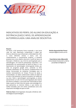 indicativos do perfil do aluno da educa&ccedil;&atilde;o a dist&acirc;ncia