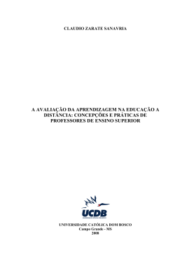a avalia&ccedil;&atilde;o da aprendizagem na educa&ccedil;&atilde;o a dist&acirc;ncia
