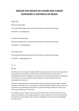 an&aacute;lise dos &iacute;ndices de evas&atilde;o nos cursos superiores a dist&acirc;ncia do