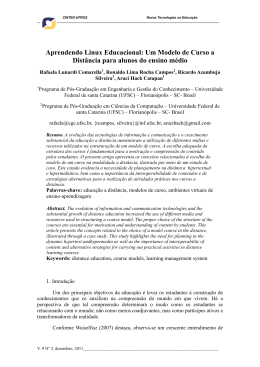 Um Modelo de Curso a Distância para alunos do ensino