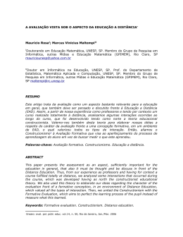 a avalia&ccedil;&atilde;o vista sob o aspecto da educa&ccedil;&atilde;o a dist&acirc;ncia