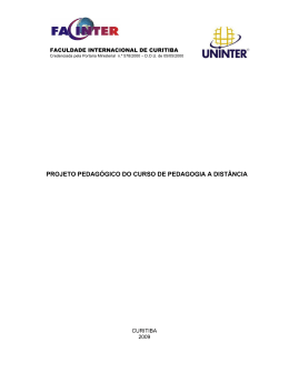 projeto pedagógico do curso de pedagogia a distância