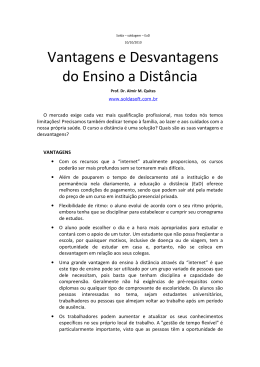 Vantagens e Desvantagens do Ensino a Dist&acirc;ncia