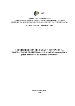 A EFETIVIDADE DA EDUCA&Ccedil;&Atilde;O &Agrave; DIST&Acirc;NCIA NA FORMA&Ccedil;&Atilde;O DE