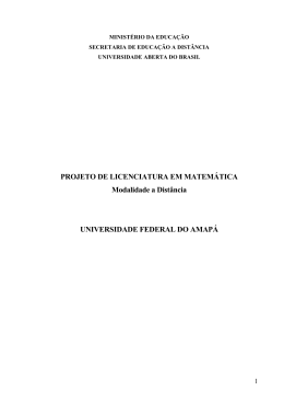 PROJETO DE LICENCIATURA EM MATEM&Aacute;TICA Modalidade a