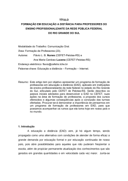 Artigo "FORMA&Ccedil;&Atilde;O EM EDUCA&Ccedil;&Atilde;O A DIST&Acirc;NCIA PARA