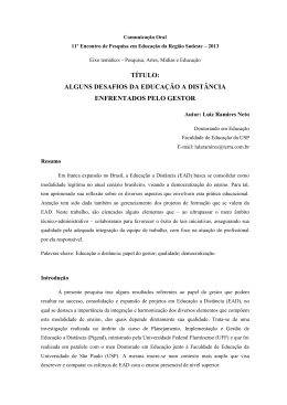 alguns desafios da educa&ccedil;&atilde;o a dist&acirc;ncia