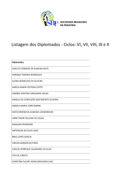 Listagem dos Diplomados - Ciclos: VI, VII, VIII, IX e X