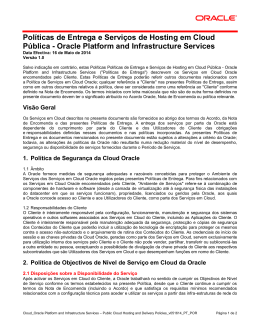 Oracle PaaS and IaaS Public Cloud Hosting and Delivery Policies