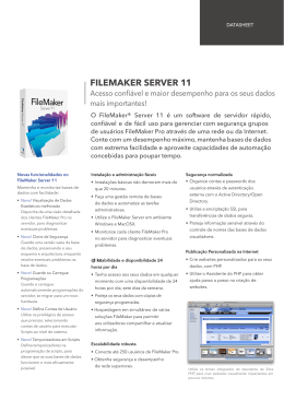FileMaker Server 11 Acesso fiável e desempenho elevado para os
