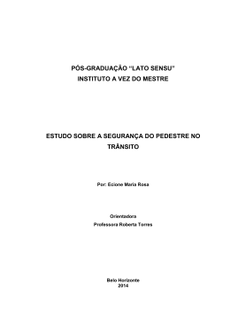 estudo sobre a segurança do pedestre no trânsito