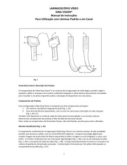 LARINGOSC&Oacute;PIO V&Iacute;DEO KING VISION&reg; Manual de Instru&ccedil;&otilde;es
