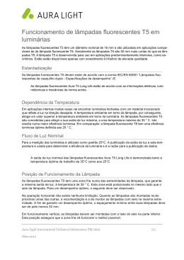 Funcionamento de l&acirc;mpadas fluorescentes T5 em lumin&aacute;rias