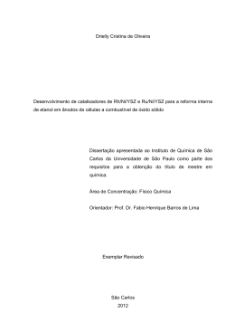 Drielly Cristina de Oliveira Desenvolvimento de catalisadores de Rh