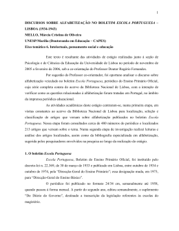 discursos sobre alfabetiza&ccedil;&atilde;o no boletim escola portuguesa