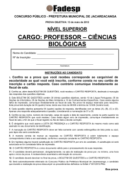 PROFESSOR - CIENCIAS BIOLOGICAS