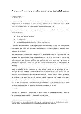 Promessa: Promover o crescimento da renda dos trabalhadores