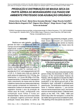 produ&ccedil;&atilde;o e distribui&ccedil;&atilde;o de massa seca da parte a&eacute;rea do