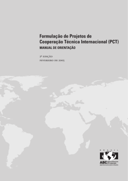 Formulação de Projetos de Cooperação Técnica Internacional (PCT)