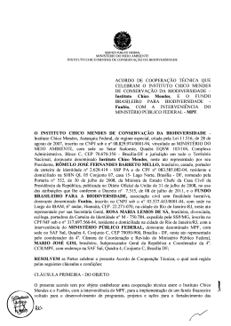 ACORDO DE COOPERA&Ccedil;&Atilde;O T&Eacute;CNICA QUE CELEBRAM O