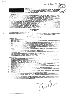 Protocolo de Cooperação Técnica 001 2009