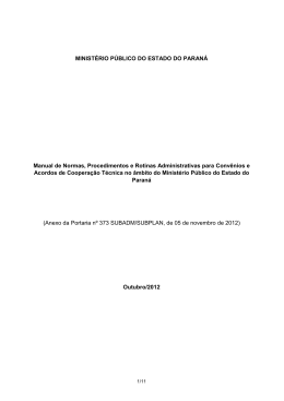Manual de Normas, Procedimentos e Rotinas Administrativas para
