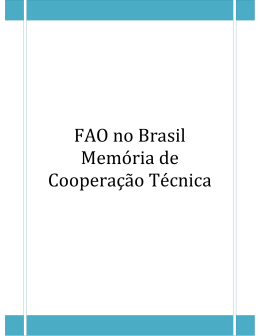 FAO no Brasil Memória de Cooperação Técnica