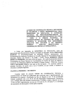 Acordo de Coopera&ccedil;&atilde;o T&eacute;cnica - Mobiliza&ccedil;&atilde;o Social pela Educa&ccedil;&atilde;o