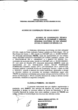 AcoRDo DE cooPERA&Ccedil;&Atilde;o T&Eacute;CNICA N. 0212011
