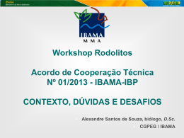 Workshop Rodolitos Acordo de Cooperação Técnica Nº 01