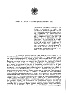 TERMO DE ACORDO DE COOPERA&Ccedil;&Atilde;O T&Eacute;CNICA N