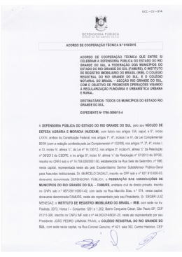 ACORDO DE COOPERA&Ccedil;&Atilde;O T&Eacute;CNICA N.&deg; 019/2015