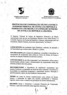 PROTOCOLO vDE COOPERA&Ccedil;&Atilde;O T&Eacute;CNICA ENTRE O sUPERIOR