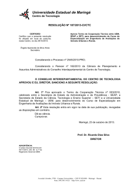 Resolução 187-13-CTC Aprova Termo Cooperação Técnica UEM
