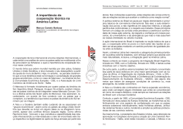 A import&acirc;ncia da coopera&ccedil;&atilde;o t&eacute;cnica na Am&eacute;rica Latina