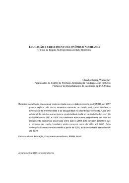EDUCA&Ccedil;&Atilde;O E CRESCIMENTO ECON&Ocirc;MICO NO BRASIL: