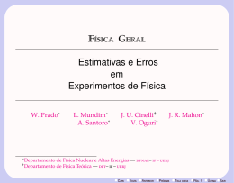 Estimativas e Erros em Experimentos de F&iacute;sica